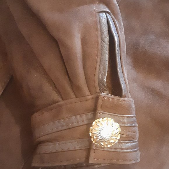 Classic Vintage Brown Genuine Sheepskin Shearling Long Coat Women's Size Small. - Picture 7 of 13